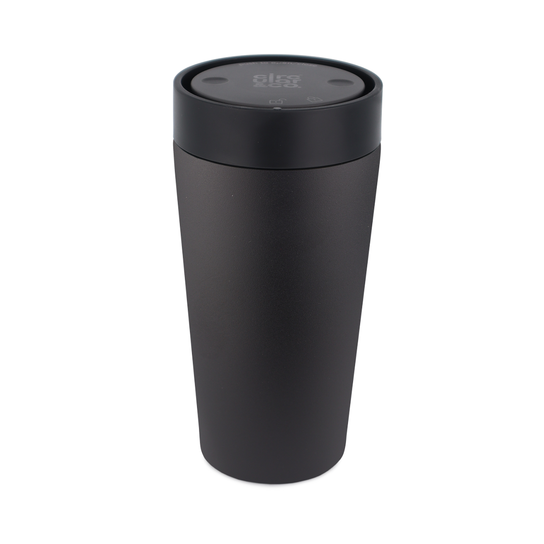 Recycled Stainless Steel Cup 12oz Coated Ink Black