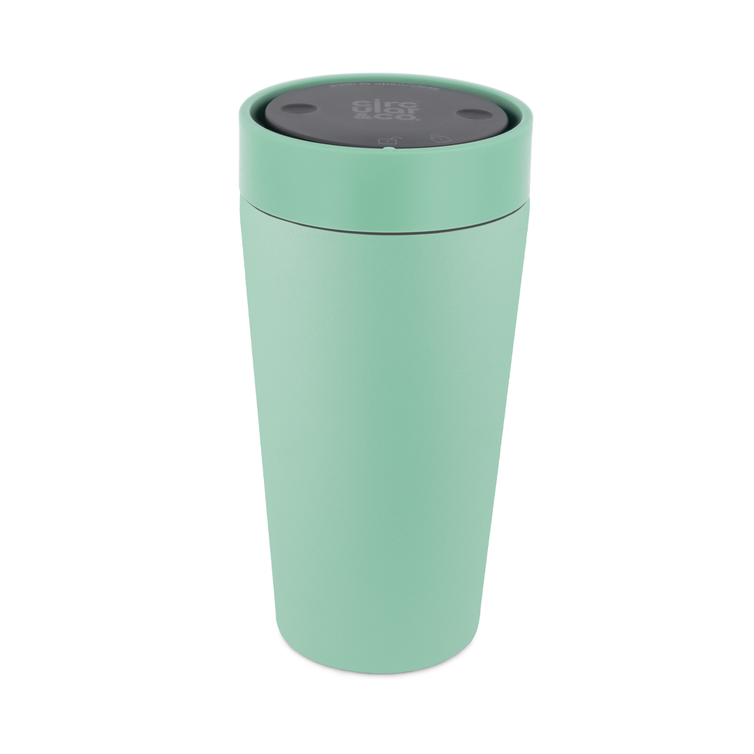 Recycled Stainless Steel Cup 12oz Coated Seaglass Green