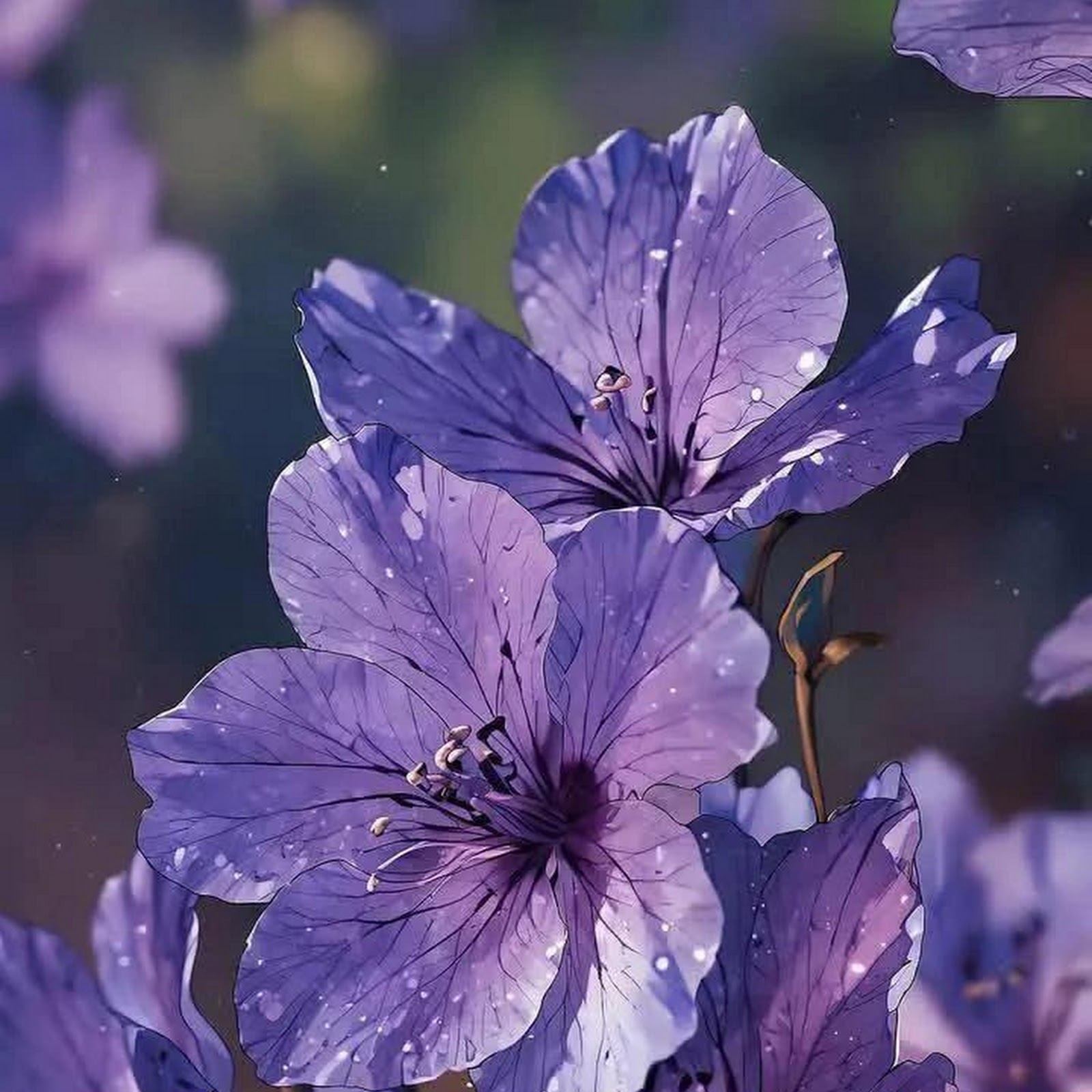 Download Purple Wildflowers In Soft Light iPhone