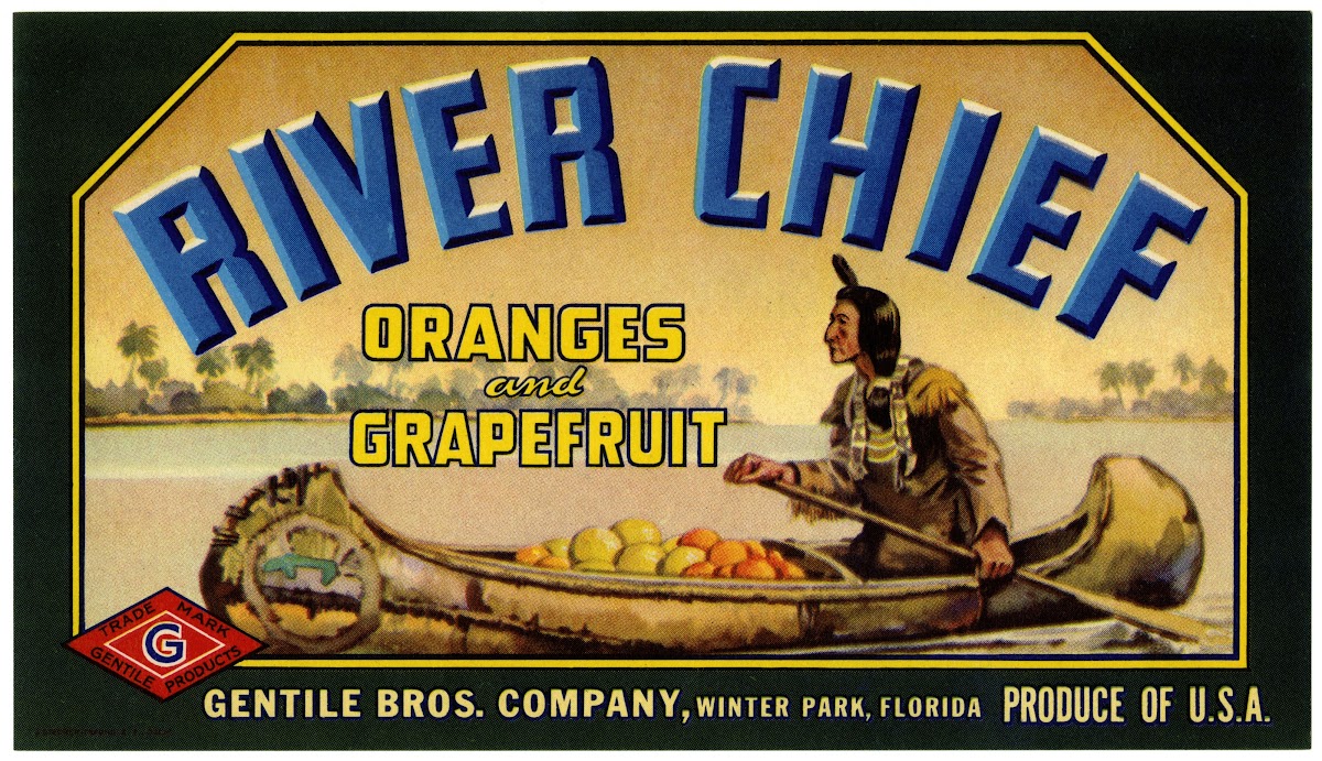 River Chief Oranges and Grapefruit Label 1930 1950