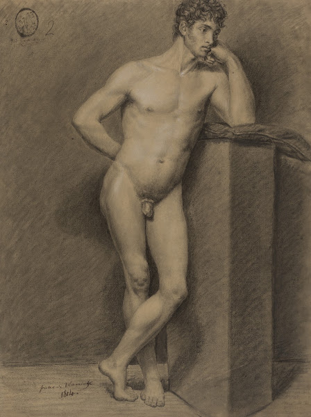 Standing male nude 1814