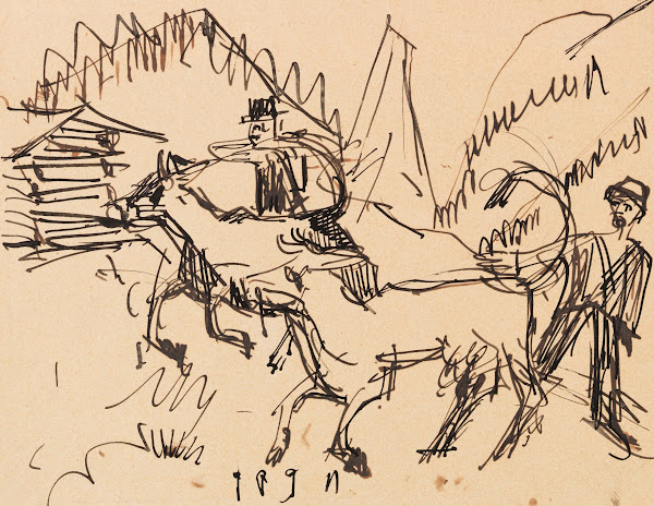 Hirten und Kühe auf der Stafelalp 1921