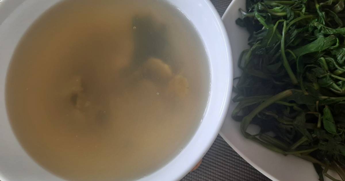 Canh rau muống luộc dầm sấu