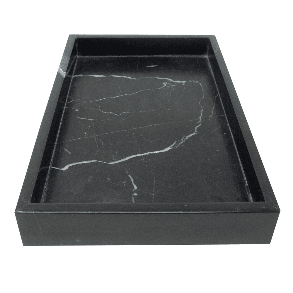 Charola para toallas de mármol LuHoM™ color negro Monterrey