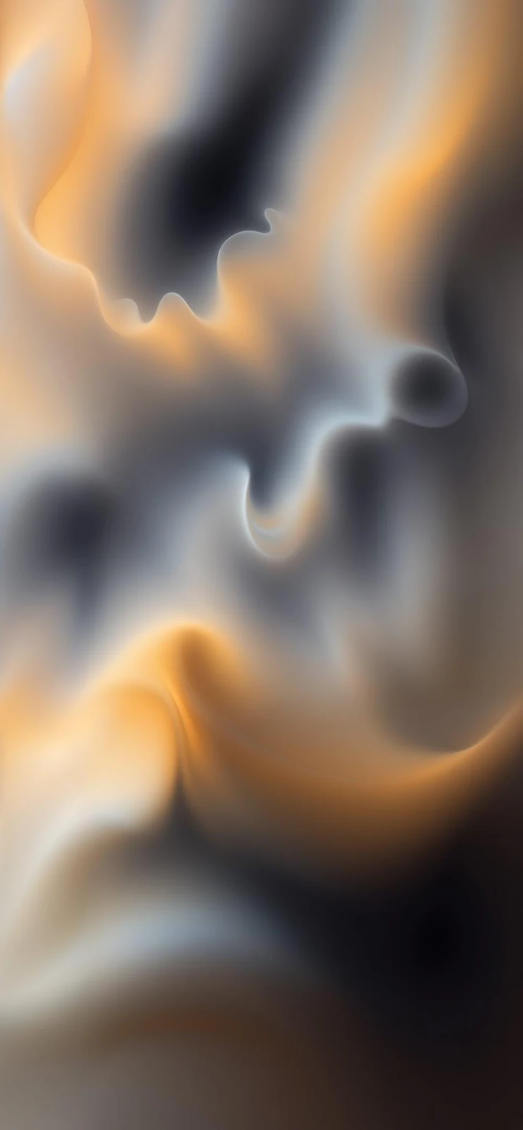 Golden Abstract Fluid Waves - Digital Art iPhone Wallpaper (1000x2160)