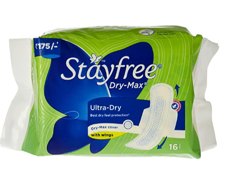 Stayfree Dry-Max Ultra-Dry Sanitary Pads with Wings 16Pads