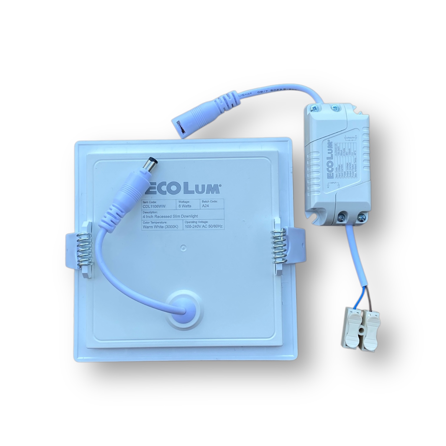 Ecolum Square Recessed Slim Downlights (Warm White)