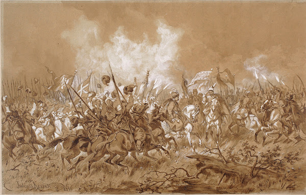 Tuhaj Bej meets Chmielnicki scene from Henryk Sienkiewiczs novel With Fire and S