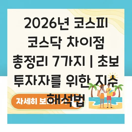 코스피 코스닥 차이점 및 초보 투자자를 위한 지수 해석법 대표 이미지