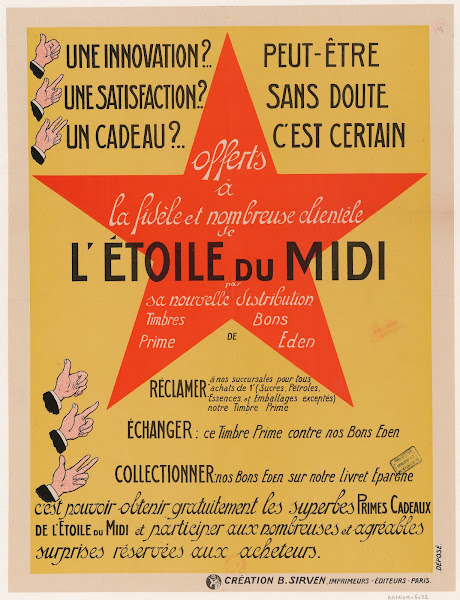 Létoile du midi distributionTimbres Prime et Bons Eden 1929
