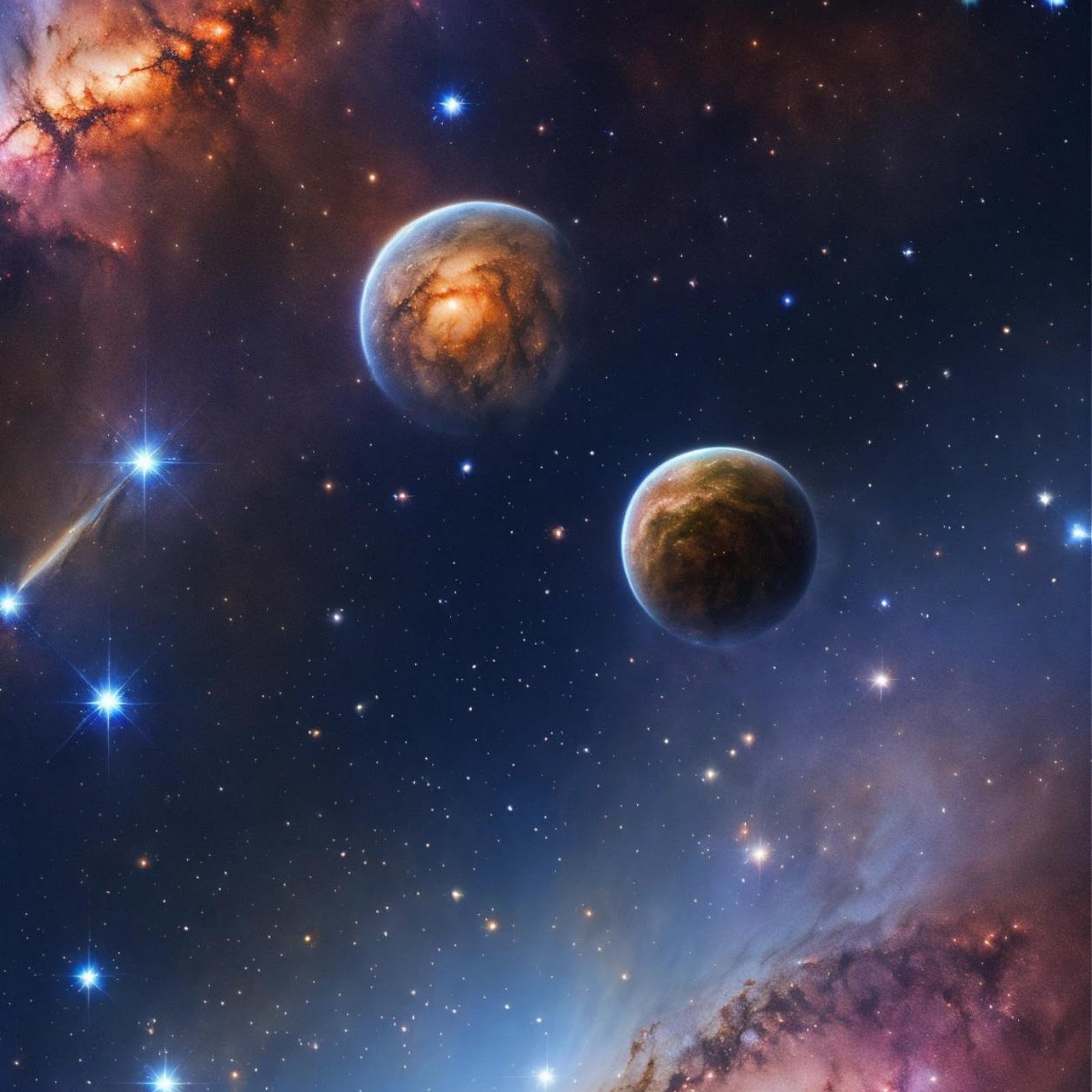 Download Vibrant Galaxy And Cosmic Planets Full HD iPhone