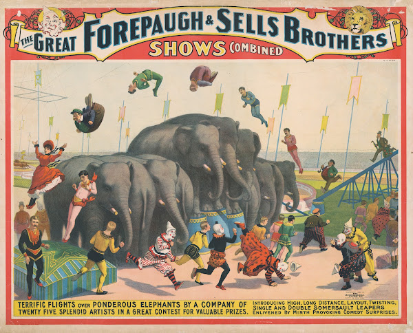 The great Forepaugh  Sells Brothers shows combinedTerrific flights over ponderou