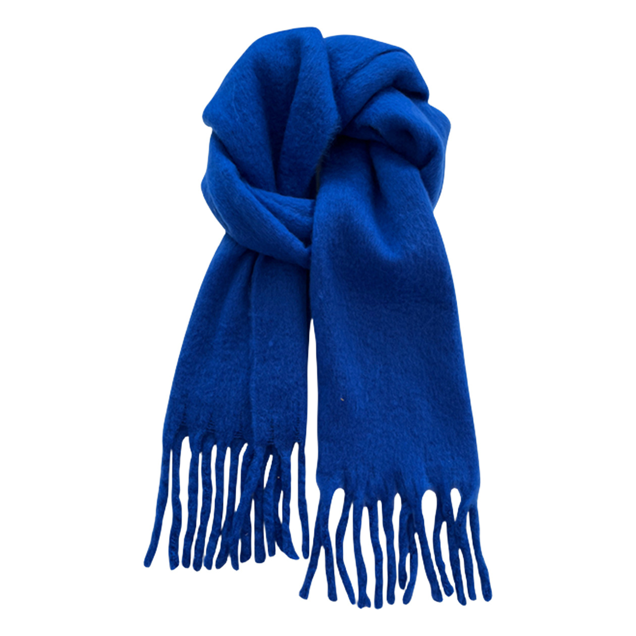 Thick Knit Scarf with Fringes
