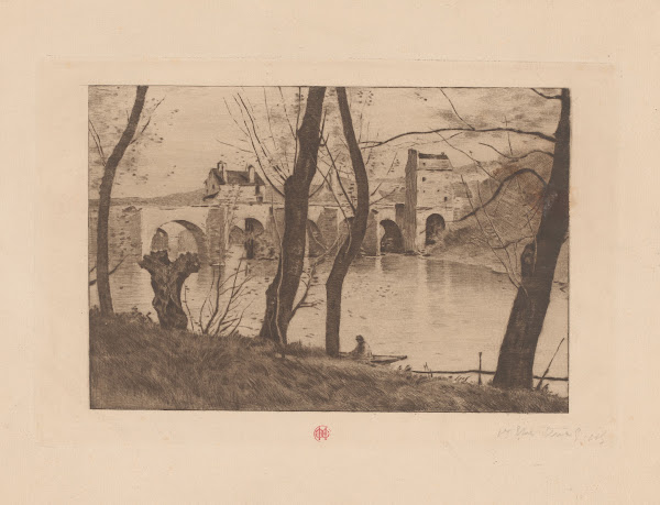 View of the bridge at Mantes la Jolie