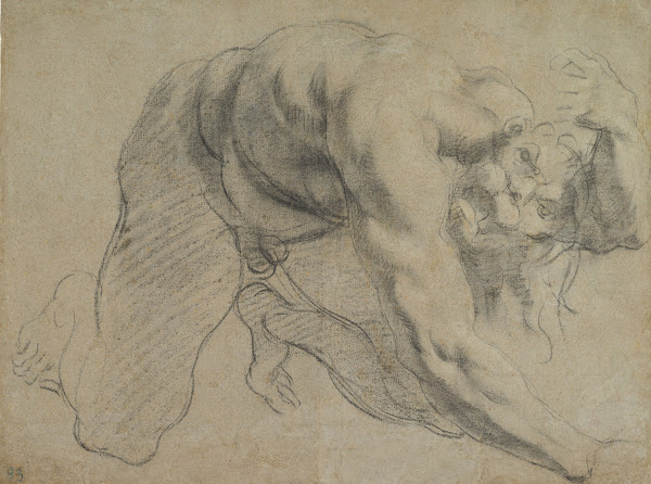 Crawling Male Figure Study for Cacus 1593