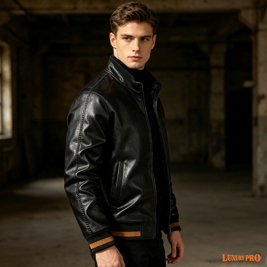 2D Zip Leather Jacket