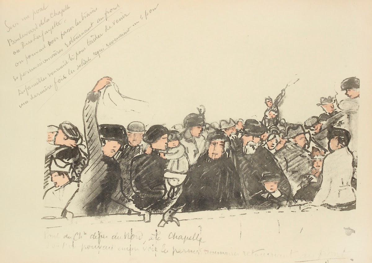 Sur un pont boulevard de la Chapelle où on pouvait voir passer les trains 1921