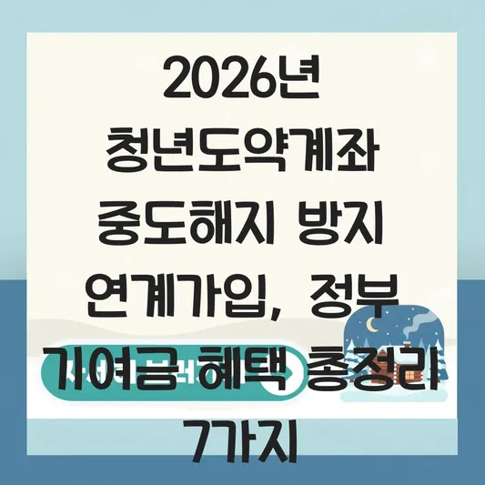 2026년 청년도약계좌 중도해지 방지 위한 연계 가입 및 정부 기여금 혜택 총정리 대표 이미지