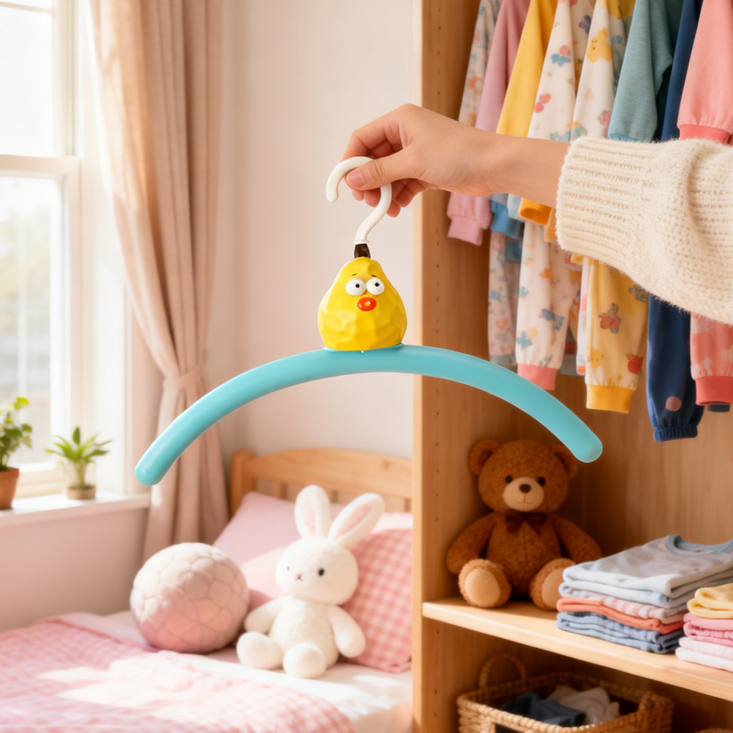 Plastic hanger with pear design