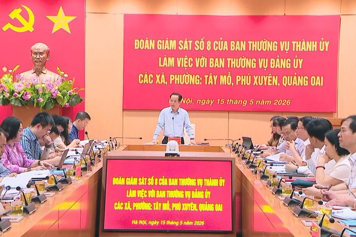 Đoàn giám sát số 8 của Ban Thường vụ Thành ủy Hà Nội làm việc với 3 xã, phường - Đài Phát thanh và truyền hình Hà Nội