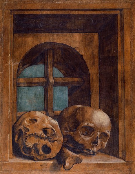 Two Skulls In A Window Niche 1520