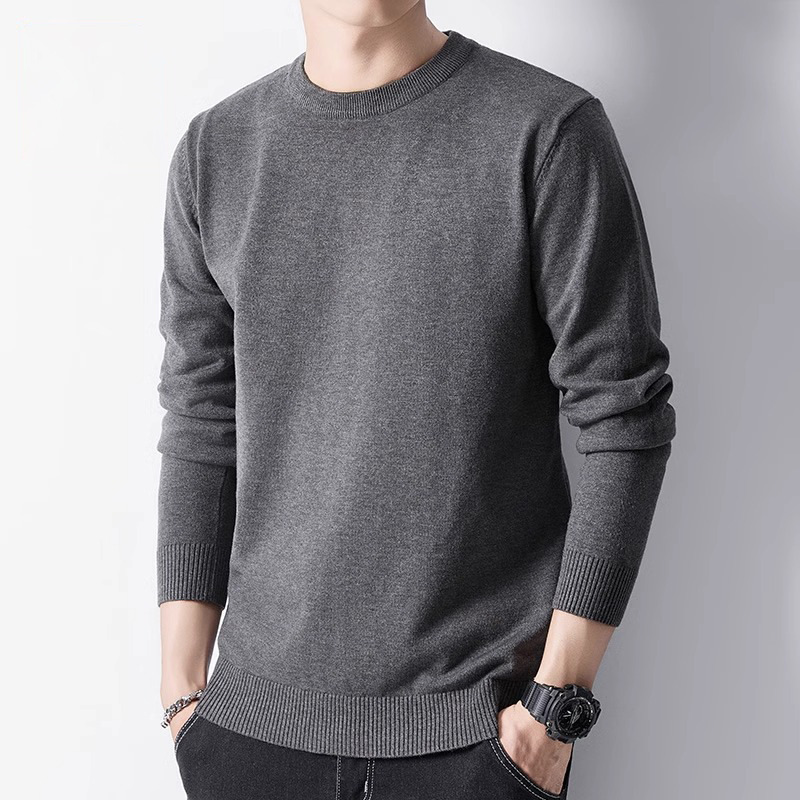Men's sweater with crew neck and lining