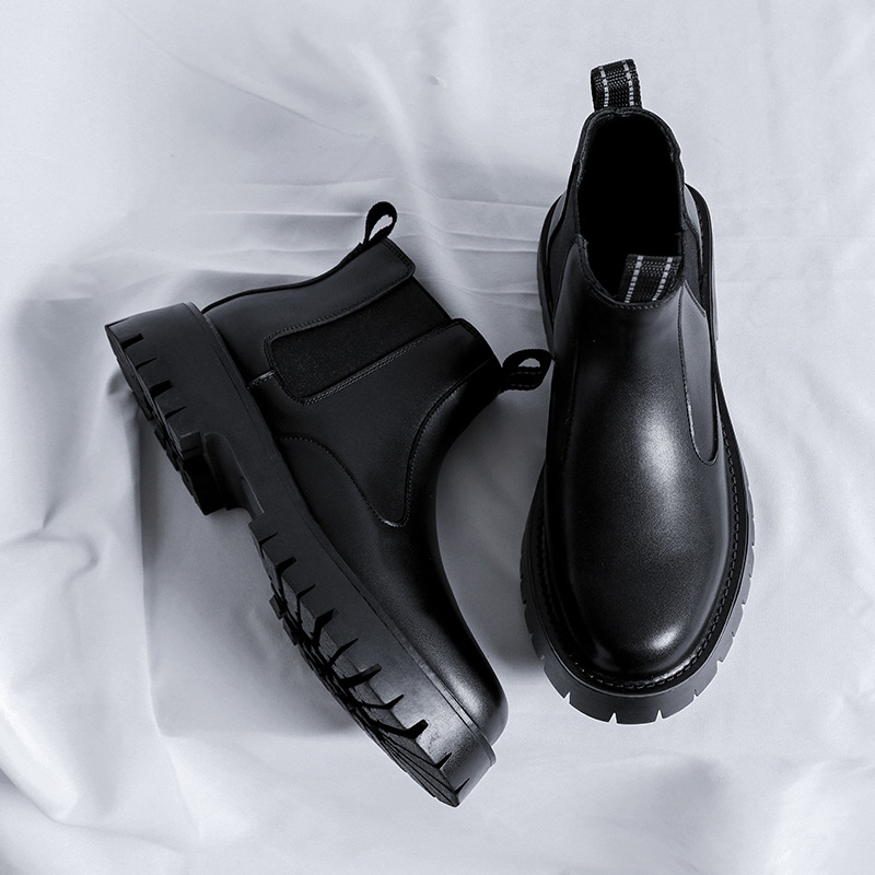 Men's Chelsea Boots, Microfiber, Rubber Sole