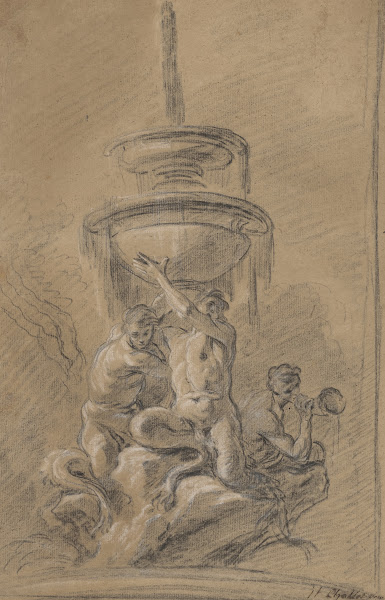 A Fountain with Three Tritons 1740s