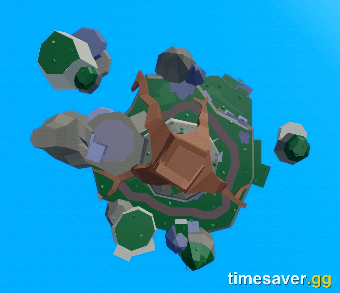 Great Tree island aerial view in the Blox Fruits Third Sea