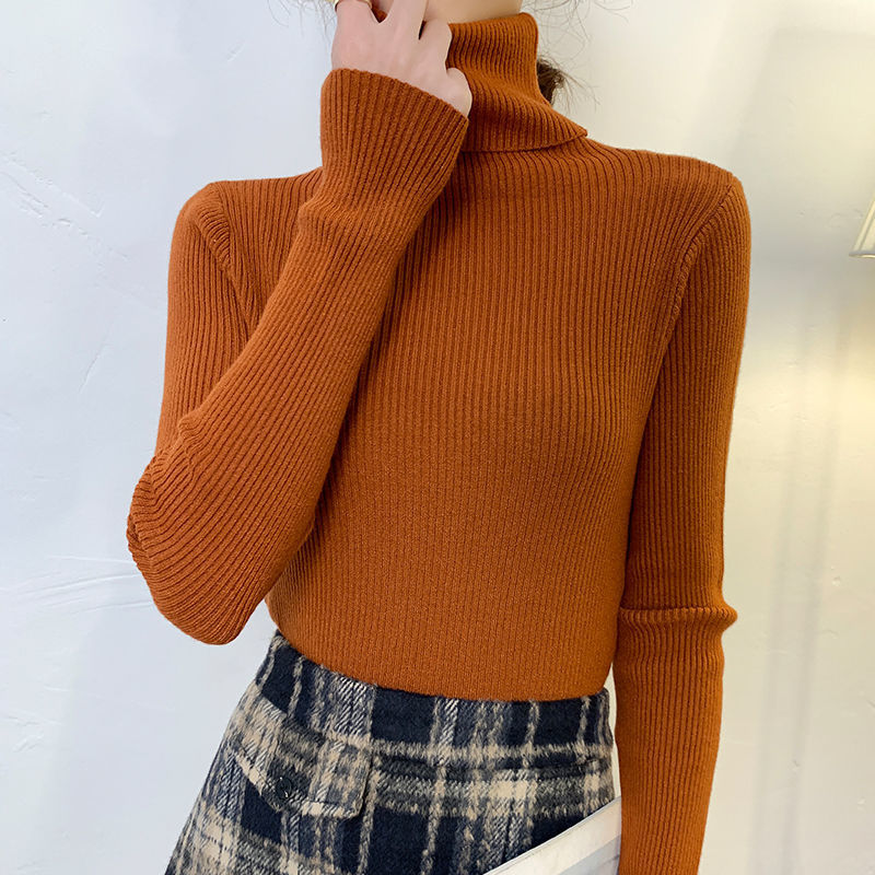 Women's turtleneck sweater, fitted, plus sizes