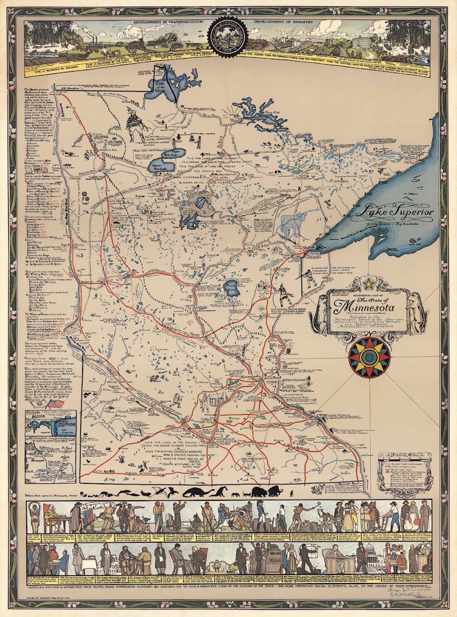 Historical Map Of The State Of Minnesota 1931
