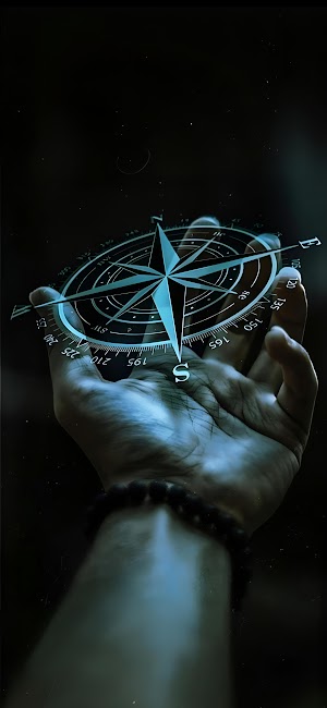 Hand Holding Compass Picture