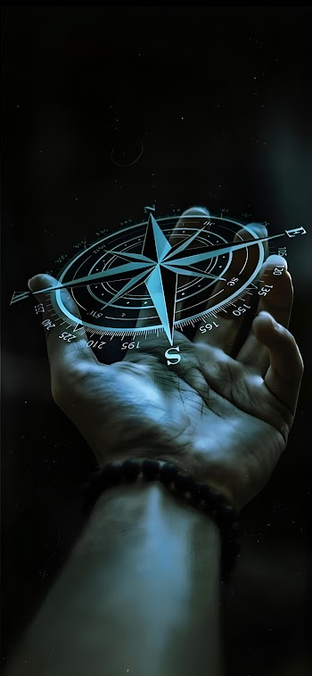 Hand Holding Compass Picture