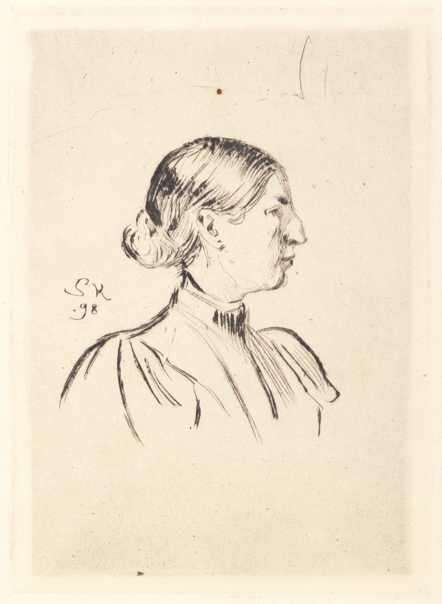 Portræt af Anna Ancher profil 1898