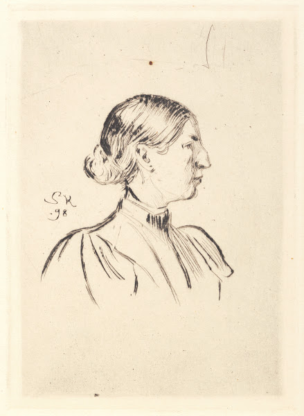 Portræt af Anna Ancher profil 1898
