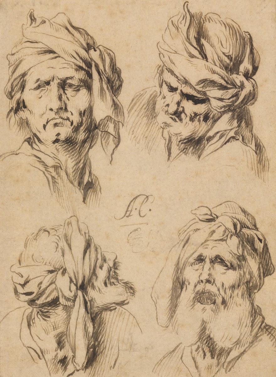 Studies Of Four Male Heads 16601668