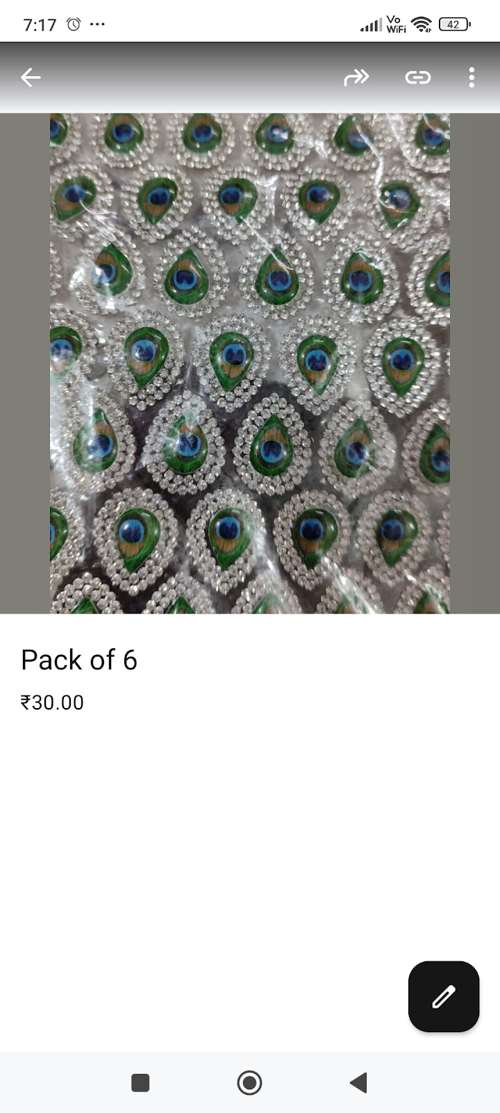 Mor Patch With Diamond  (Pack Of 6)