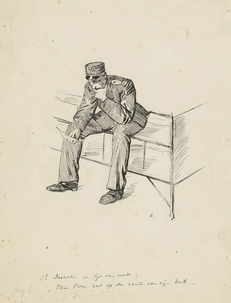Soldaat leest een brief 1898