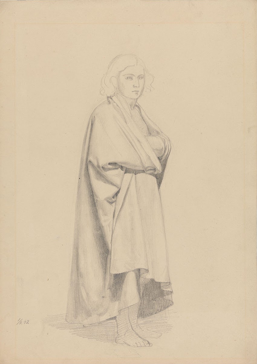 Stående ung mann draperistudie 1842