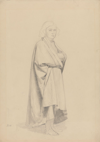 Stående ung mann draperistudie 1842