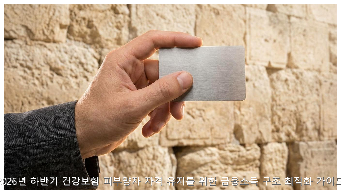 2026년 하반기 건강보험 피부양자 자격 유지를 위한 금융소득 구조 최적화 가이드 핵심 안내 및 분석 인포그래픽 (5)