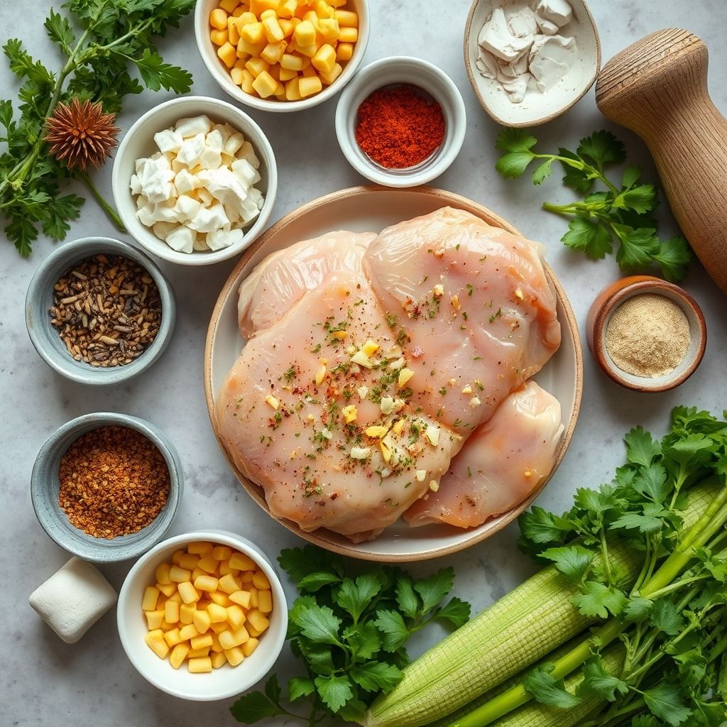 Ingredients for Slow Cooker Street Corn Chicken Easy Dinner Recipe (Dump-and-Go Comfort Meal)