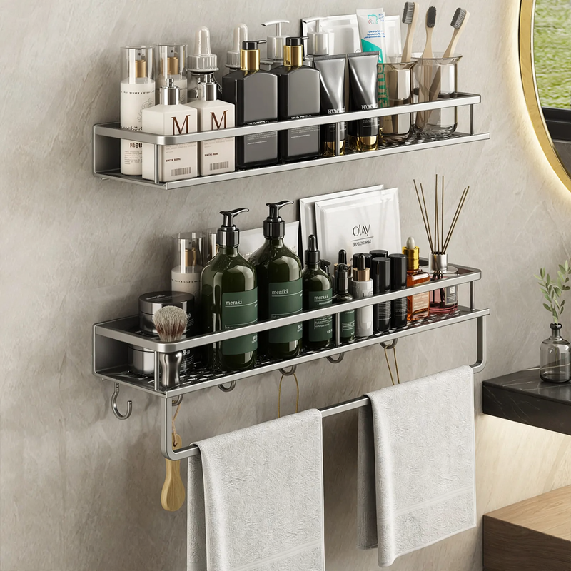 Wall shelf made of space aluminum, hole-free
