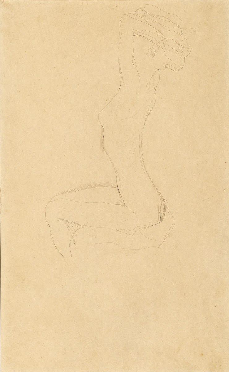 Sitting Girl Nude with Raised Arms 1904