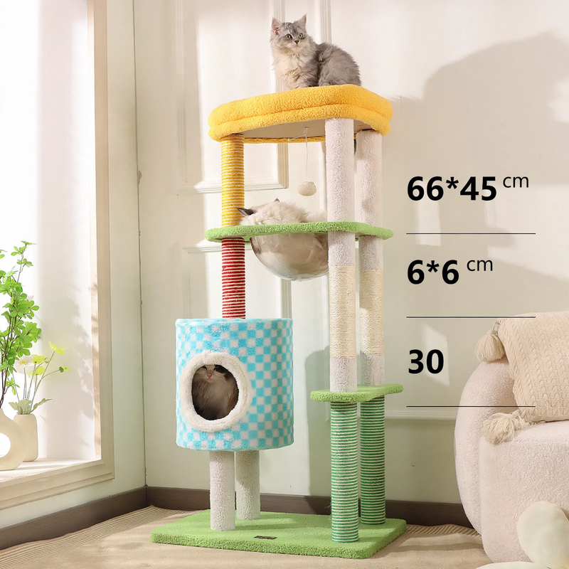 Compact Cat Tree with Cave