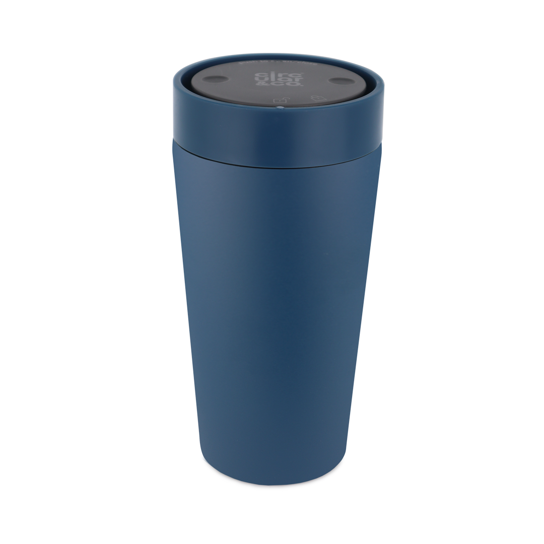 Recycled Stainless Steel Cup 12oz Coated Midnight Blue