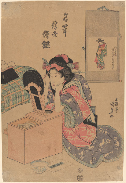 Woman Seated before a Make Up Mirror ca 18131830