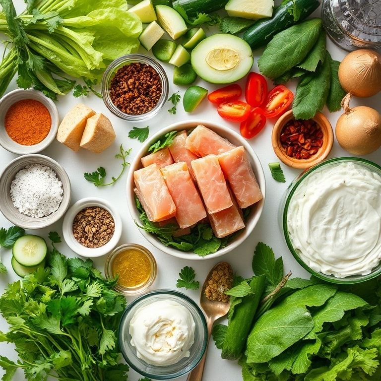 Ingredients for California Roll Cucumber Salad: Crunchy, Fresh, and Low-Carb - Easy Homemade Version