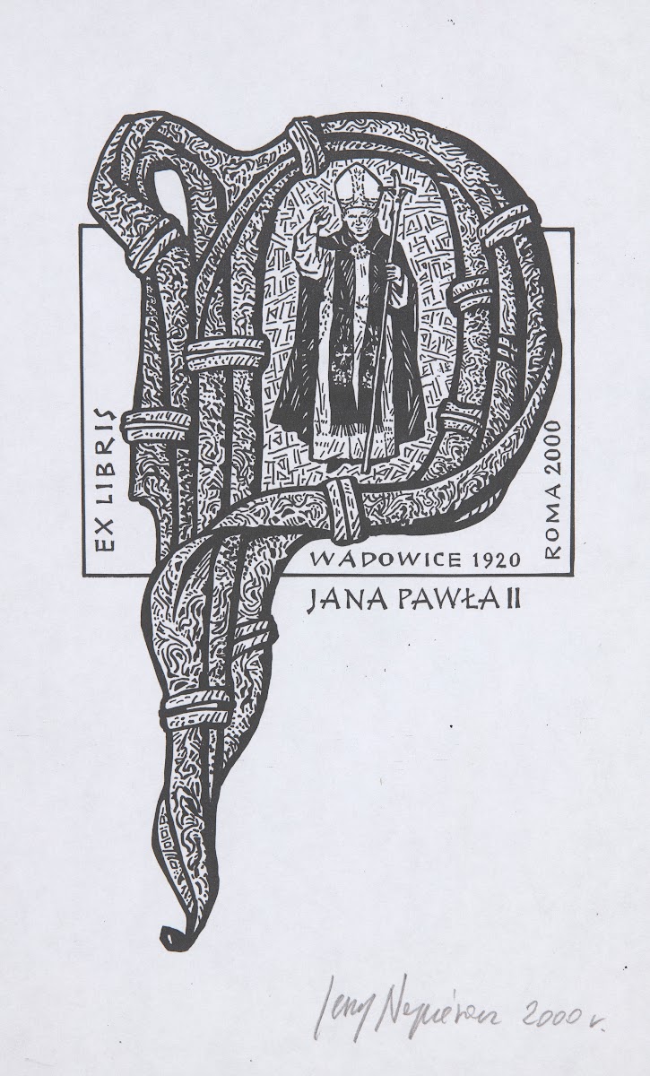 Ekslibris jubileuszowy Jana Pawła II 1920 2005 2000