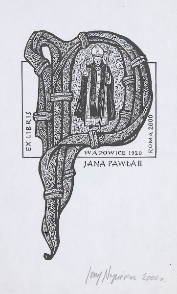 Ekslibris jubileuszowy Jana Pawła II 1920 2005 2000